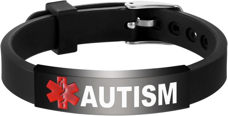 UNICGIFT Medical Alert Bracelet Dual-Sided Custom Engraved ID Identification Personalized Wristband for Women Adjustable Band Security Clasp - Image 1